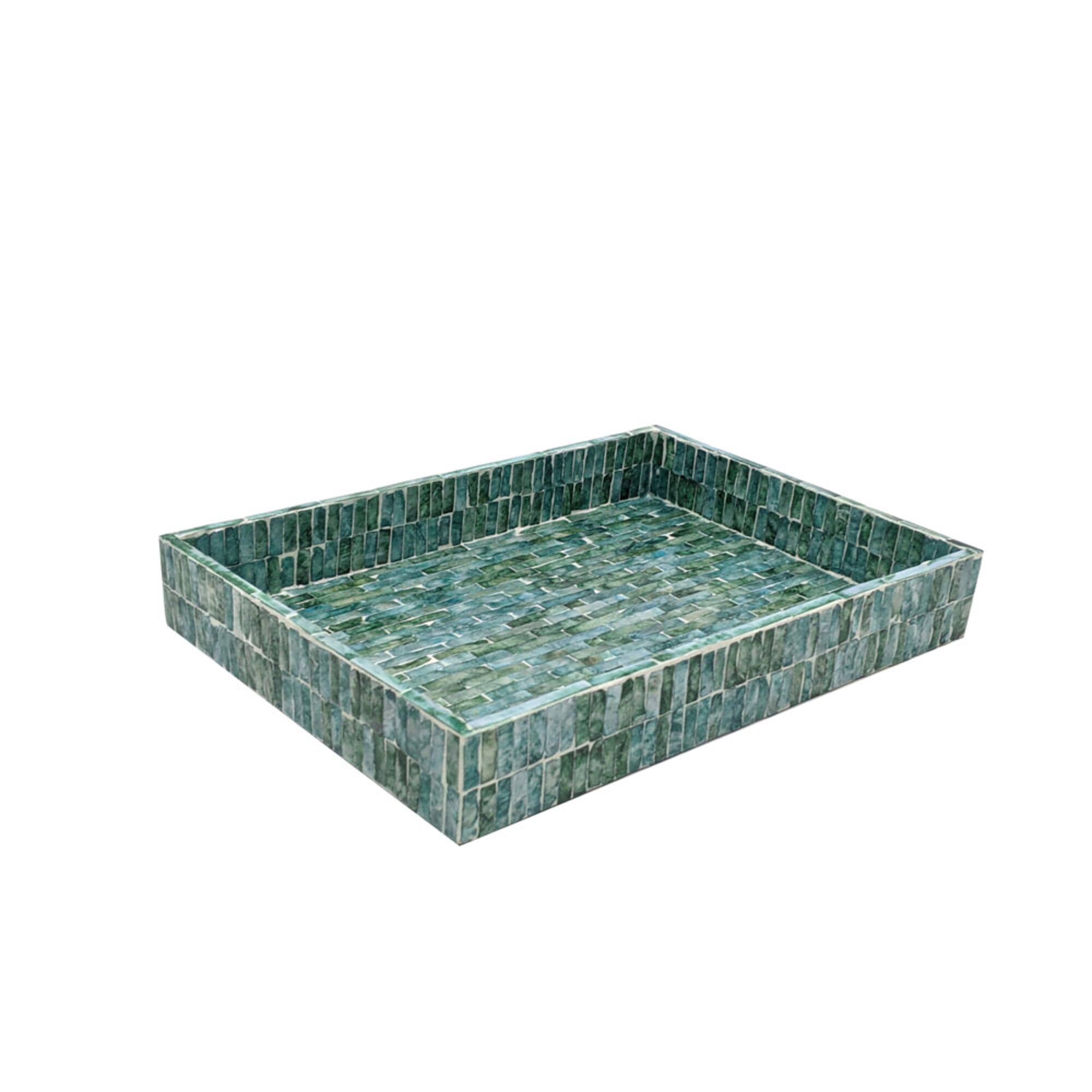 Turquoise Capiz Decorative Tray by Ashland®